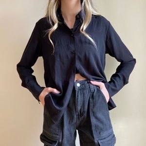 Black Abercrombie long sleeve button up